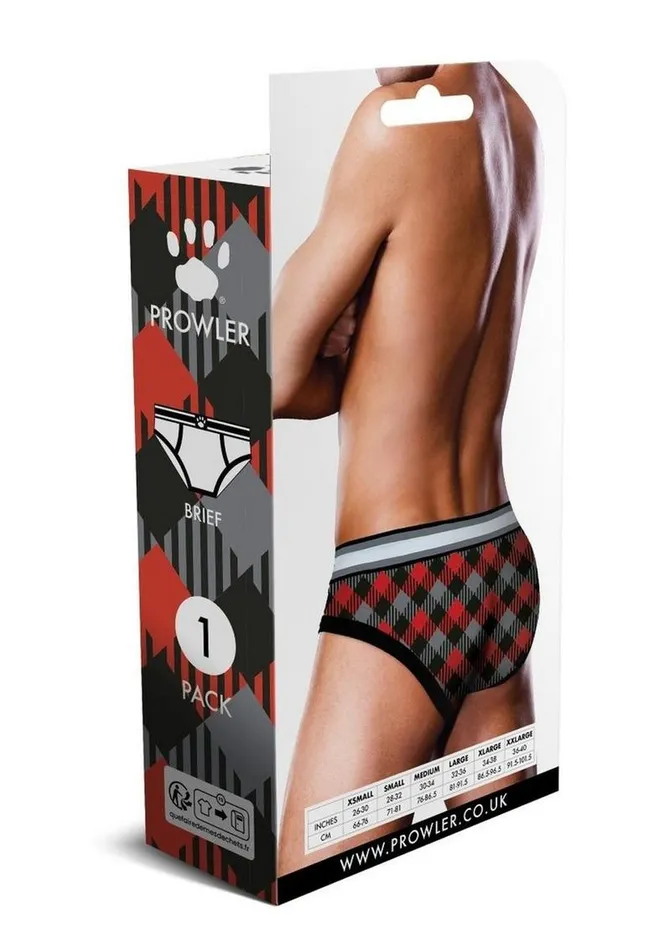 Prowler Vibrators Prowler Tartan 1 Brief Md BlkRed Fu23
