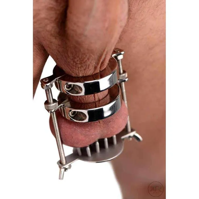 Male Sex Toys Stainless Steel Spiked CBT Ball Stretcher and Crusher Master Series