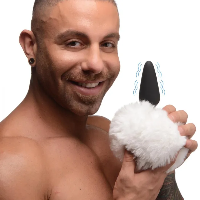 Tailz Male Sex Toys Large Vibrating Anal Plug with Interchangeable Bunny Tail