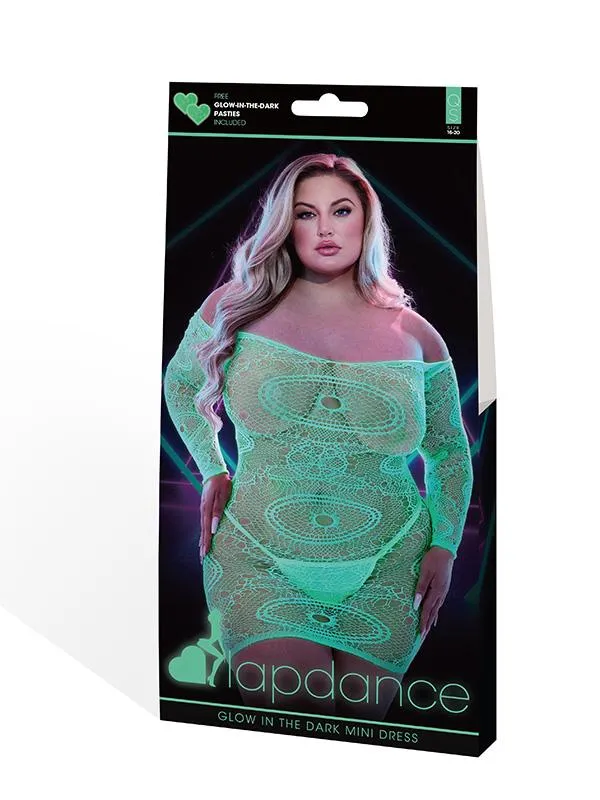 Lapdance Lingerie Female Sex Toys Lapdance Glow In The Dark Mini Dress with Off the Shoulder Sleeves Q Lapdance Lingerie Female Sex Toys Lapdance Glow In The Dark Mini Dress with Off the Shoulder Sleeves Q