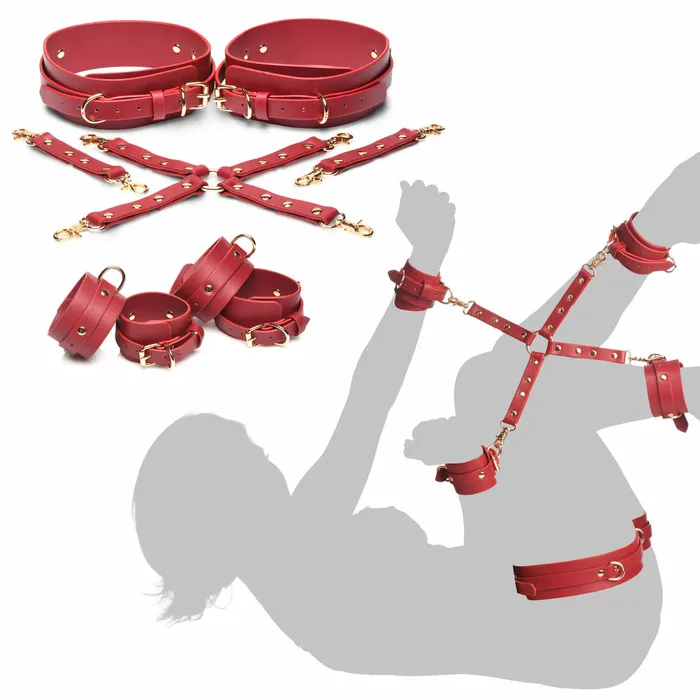 Male Sex Toys Master Series Thigh Wrist Ankle Hog Tie Restraints XR Brands