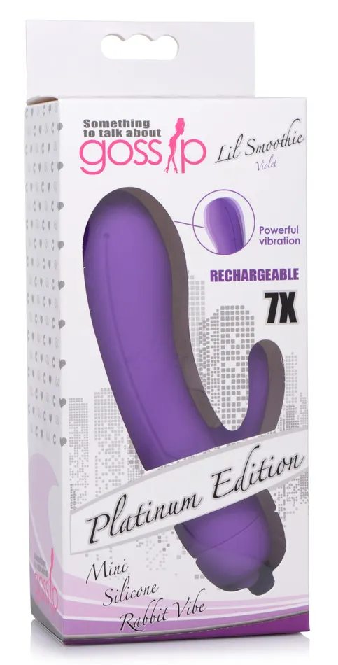 Curve Toys Vibrators 7X Lil Smoothie Mini Silicone Rabbit Vibe Violet