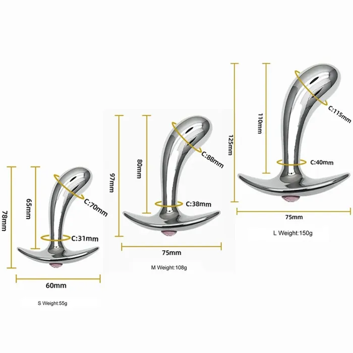 Male Sex Toys PlugLust Stainless Steel Anal Plug Prostate Massage