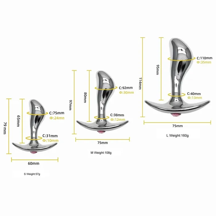 Male Sex Toys PlugLust Stainless Steel Anal Plug Prostate Massage