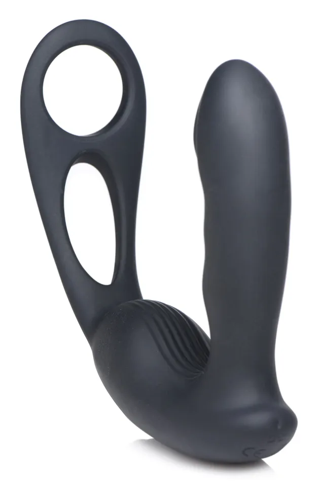 Male Sex Toys XR Brands 7X PStrap Milking and Vibrating Prostate Stimulator with Cock and Ball Harness