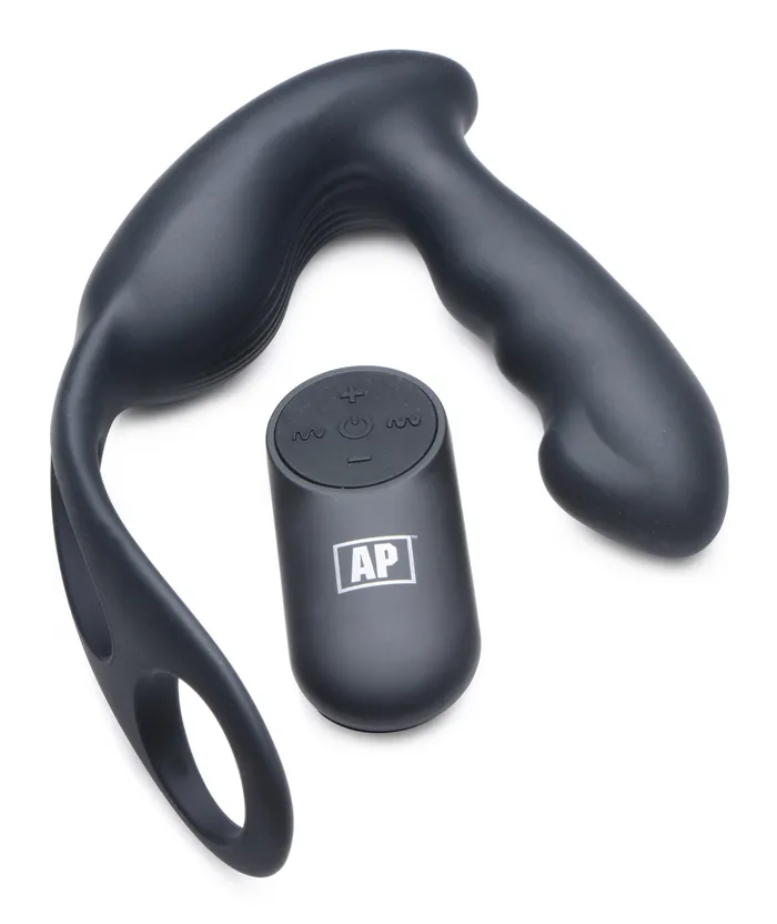 Male Sex Toys XR Brands 7X PStrap Milking and Vibrating Prostate Stimulator with Cock and Ball Harness