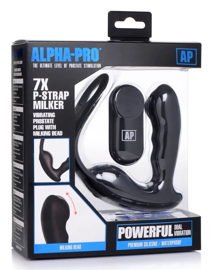Male Sex Toys XR Brands 7X PStrap Milking and Vibrating Prostate Stimulator with Cock and Ball Harness