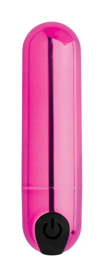 XR Brands 10X Rechargeable Vibrating Metallic Bullet Pink Vibrators