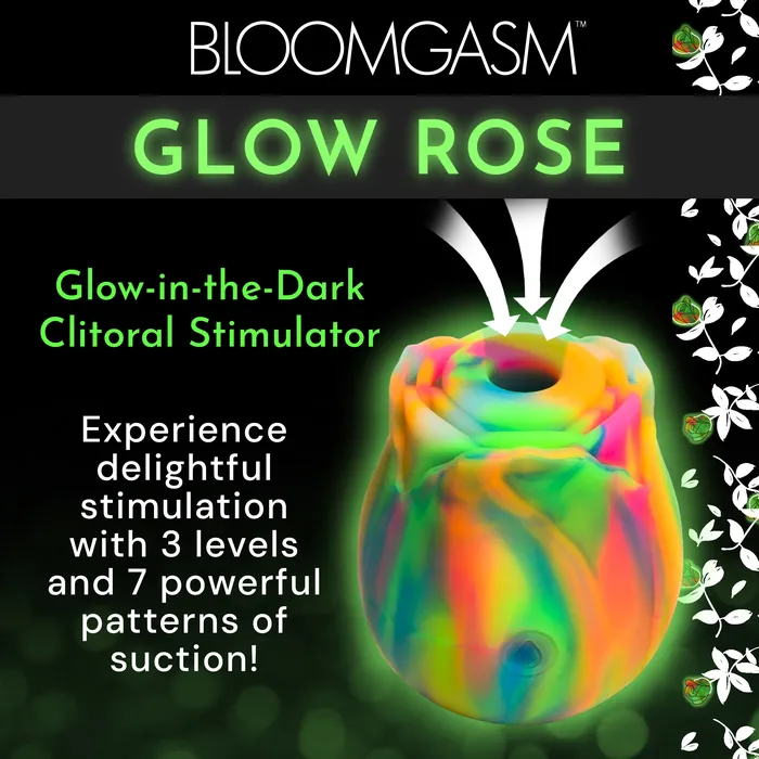 XR Brands Female Sex Toys Glow Rose GlowintheDark Clitoral Stimulator