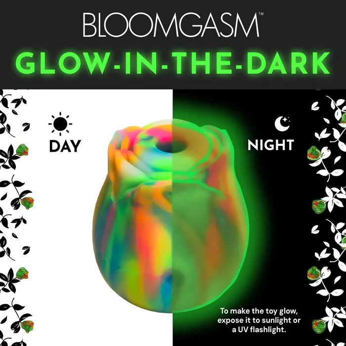 XR Brands Female Sex Toys Glow Rose GlowintheDark Clitoral Stimulator