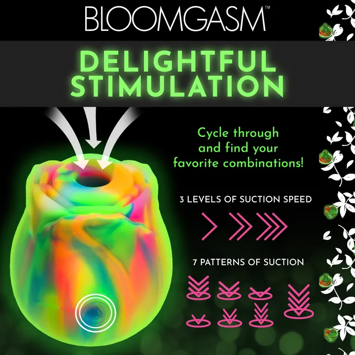 XR Brands Female Sex Toys Glow Rose GlowintheDark Clitoral Stimulator