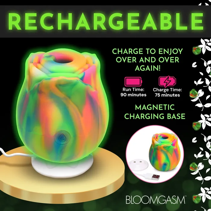 XR Brands Female Sex Toys Glow Rose GlowintheDark Clitoral Stimulator